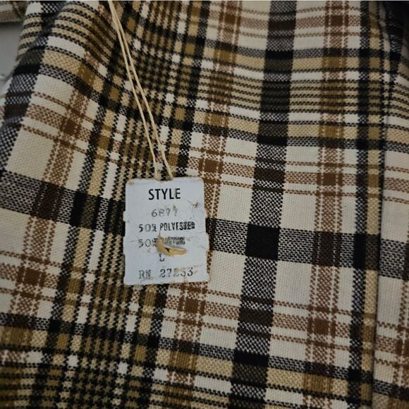Vintage unbranded blazer Women's 14 browns/ cream plaid Pre-owned - Picture 4 of 6